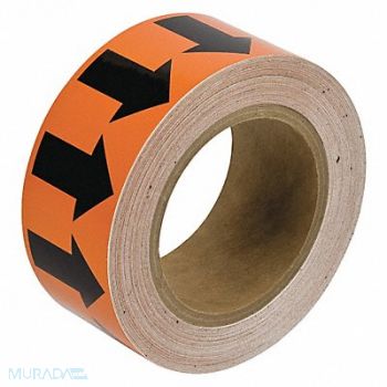 BRADY D3613 Arrow Tape Orange 2in W 90ft Roll L, 3GTN8