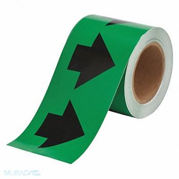 BRADY D3614 Arrow Tape Green 4in W 90ft Roll L, 3GTP1
