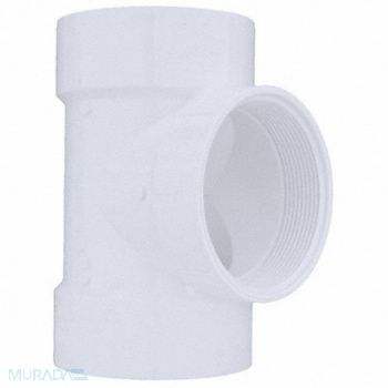 GRAINGER APPROVED Cleanout Tee Schedule 40 4 in Pipe Size, 3GUT6