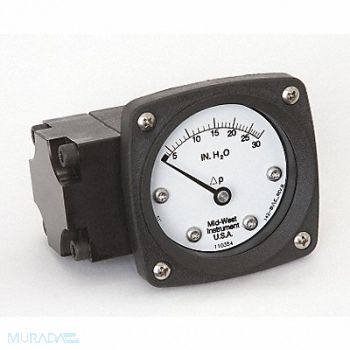 MIDWEST INSTRUMENT D0756 Pressure Gauge 0 to 30 In H2O, 3GVD2