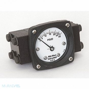 MIDWEST INSTRUMENT D0748 Pressure Gauge 0 to 30 psi, 3GVE2