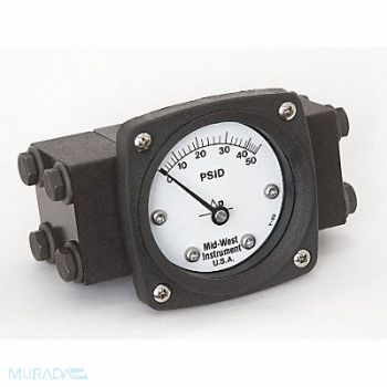 MIDWEST INSTRUMENT D0748 Pressure Gauge 0 to 50 psi, 3GVE3