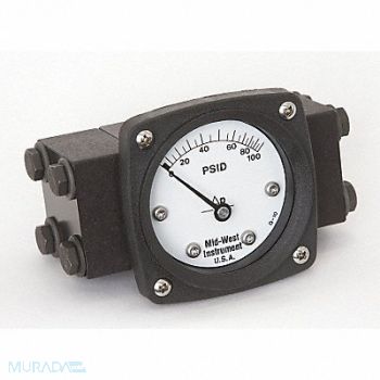 MIDWEST INSTRUMENT D0748 Pressure Gauge 0 to 100 psi, 3GVE4