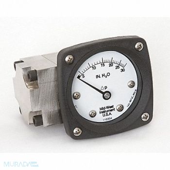 MIDWEST INSTRUMENT D0757 Pressure Gauge 0 to 30 In H2O, 3GVE7