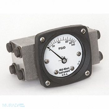 MIDWEST INSTRUMENT D0747 Pressure Gauge 0 to 100 psi, 3GVF9