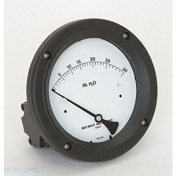 MIDWEST INSTRUMENT D0758 Pressure Gauge 0 to 30 In H2O, 3GVG3