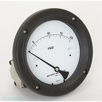 MIDWEST INSTRUMENT D0759 Pressure Gauge 0 to 20 psi, 3GVJ6
