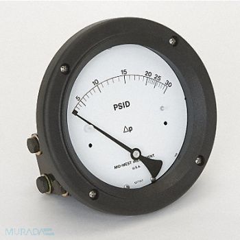 MIDWEST INSTRUMENT D0752 Pressure Gauge 0 to 30 psi, 3GVH3