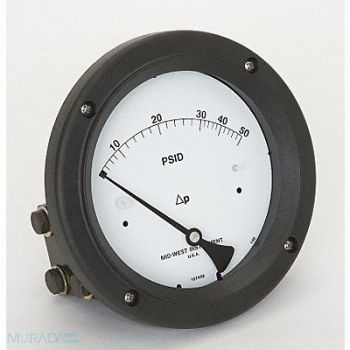 MIDWEST INSTRUMENT D0751 Pressure Gauge 0 to 50 psi, 3GVJ9
