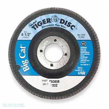 WEILER H7341 Fiber Disc 4 1/2 in Dia 7/8in Arbor, 3H763