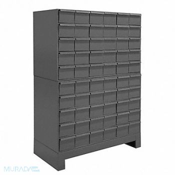 DURHAM MFG Enclosed Bin Shelving 48 H 60 Bins Gray, 3HFK4