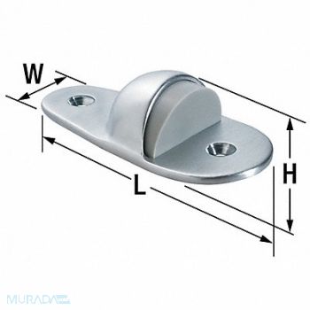 ROCKWOOD Dome Door Stop Floor Mount Satin Chrome, 3HHZ2