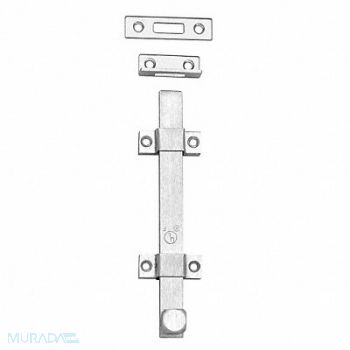 ROCKWOOD Surface Bolt Satin Chrome, 3HJD8