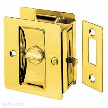 ROCKWOOD Locking Pocket Door Pull Handle Brass, 3HJJ4