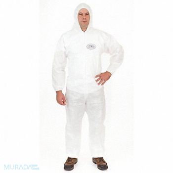 BODYFILTER 95+ D2187 Hooded Coverall Open White 4XL PK25, 3HKH6