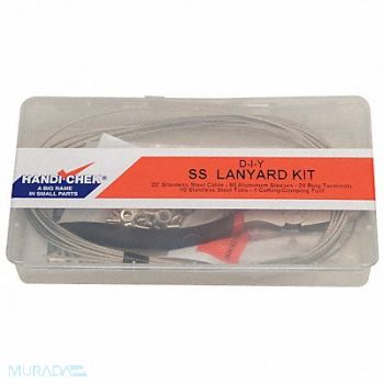 GRAINGER APPROVED Lanyard Assembly Kit 3/64 In SS, 3HLG1