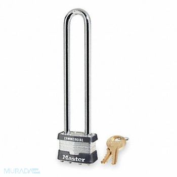 MASTER LOCK Keyed Padlock 3/4 in Rectangle Silver, 3HUA6