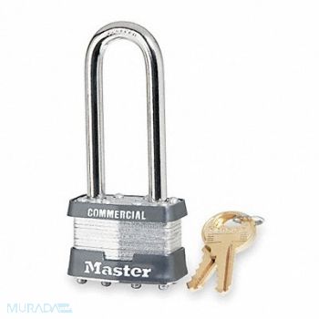 MASTER LOCK Keyed Padlock 3/4 in Rectangle Silver, 3HWA4