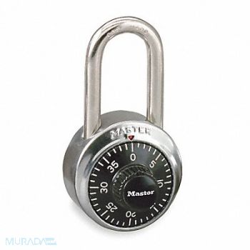 MASTER LOCK Combination Padlock 3/4 in Round Silver, 3HWJ1