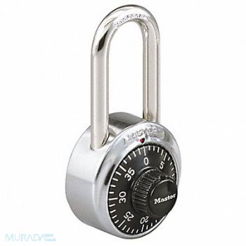 MASTER LOCK Combination Padlock 2 in Round Silver, 3HWJ3
