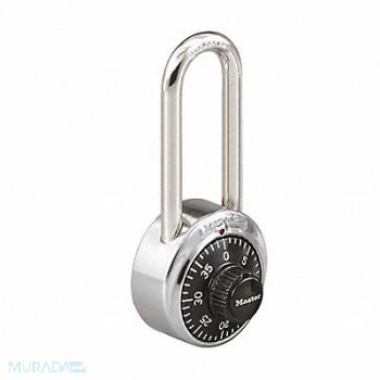 MASTER LOCK Combination Padlock 2 in Round Silver, 3HWJ4