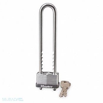MASTER LOCK Keyed Padlock 13/16 in Rectangle Silver, 3HWJ8