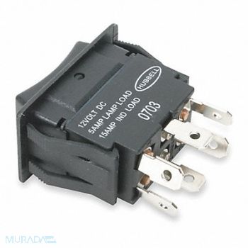 HUBBELL WIRING DEVICE-KELLEMS Rocker Switch DPDT 6 Connections, 3JC10