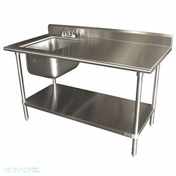 ADVANCE TABCO Work Table With Sink Rect 16inx20inx12in, 3JDT8