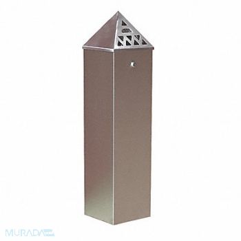 SMOKERS OASIS Cigarette Receptacle 1-3/4 gal Silver, 3JFF9