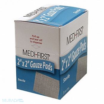 MEDIQUE Gauze Pad Sterile 12 Ply Cotton PK25, 3JMH5