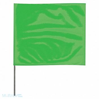 GRAINGER APPROVED Marking Flag 18 Glo Green PVC PK100, 3JUP9