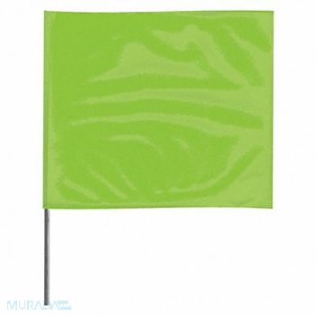 GRAINGER APPROVED Marking Flag 18 Glo Lime PVC PK100, 3JUU1