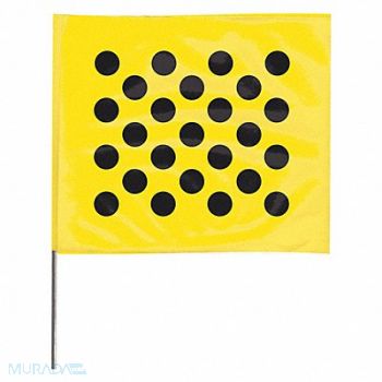 GRAINGER APPROVED Marking Flag 30 Black/Yellow PK100, 3JVK3