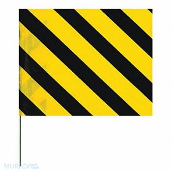 GRAINGER APPROVED Marking Flag 30 Black/Yellow PVC PK100, 3JVK6