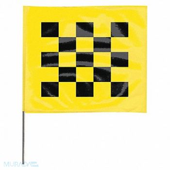 GRAINGER APPROVED Marking Flag 30 Black/Yellow PVC PK100, 3JVJ9