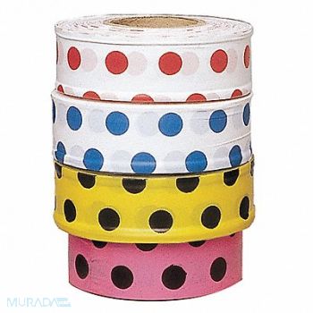 PRESCO PRODUCTS CO Flagging Tape White/Red 300ft x 1-3/8 In, 3JVZ9