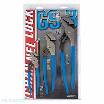 CHANNELLOCK Tongue and Groove Plier Set Dipped 3Pcs., 3JZC9
