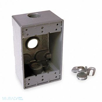 BELL Weatherproof Box 1Gang 3/4 in Hub Alum, 3KG85
