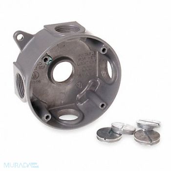 BELL Weatherproof Box 1Gang 5Inlet Alum, 3KG86