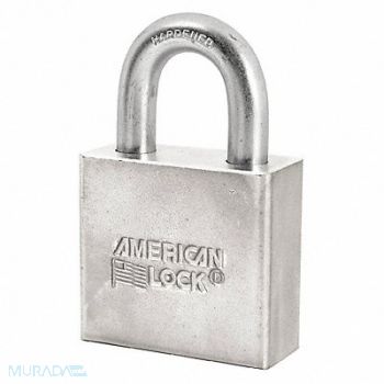 AMERICAN LOCK Keyed Padlock 3/4 in Rectangle Silver, 3KJR7