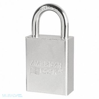 AMERICAN LOCK Keyed Padlock 3/4 in Rectangle Silver, 3KJT2