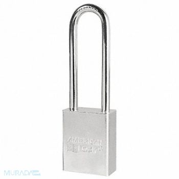 AMERICAN LOCK Keyed Padlock 3/4 in Rectangle Silver, 3KJT4