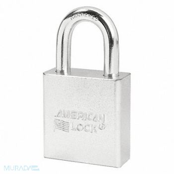 AMERICAN LOCK Keyed Padlock 3/4 in Rectangle Silver, 3KJT6