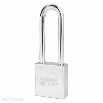 AMERICAN LOCK Keyed Padlock 3/4 in Rectangle Silver, 3KJT8