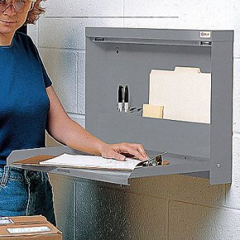 WALLWRITE Wall Mounted Desk 20x13-1/2x3-3/8In Gray, 9G327