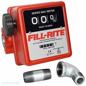 FILL-RITE Pump Flow Meter 3-Wheel 3/4 In 5-20 gal., 3KMR1