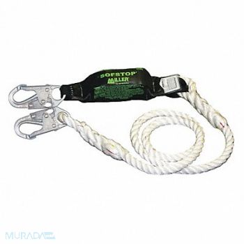 HONEYWELL MILLER K3343 Shock-Absorbing Lanyard White, 45JK08