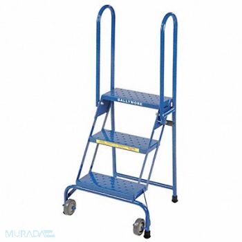 BALLYMORE Folding Rolling Ladder Steel 30 In.H, 3KNK8