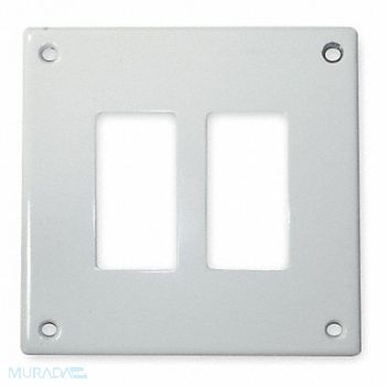 HUBBELL Rocker Wll Plt Stnd Wht 2Gng PlyPwEnam, 3KT97