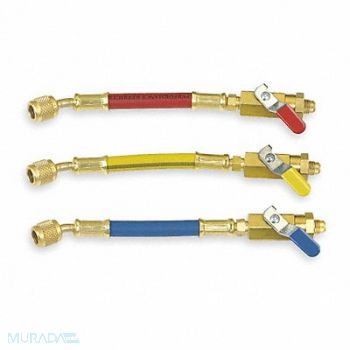 IMPERIAL Ball Valve Hose Set 6 In Red Yellow Blue, 3KU69